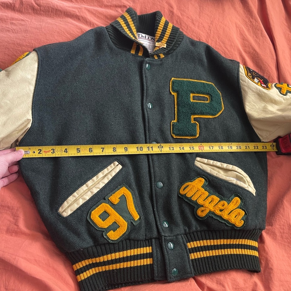 Vintage Delong Varsity Letterman Jacket Peoria Panthers 97 View 3